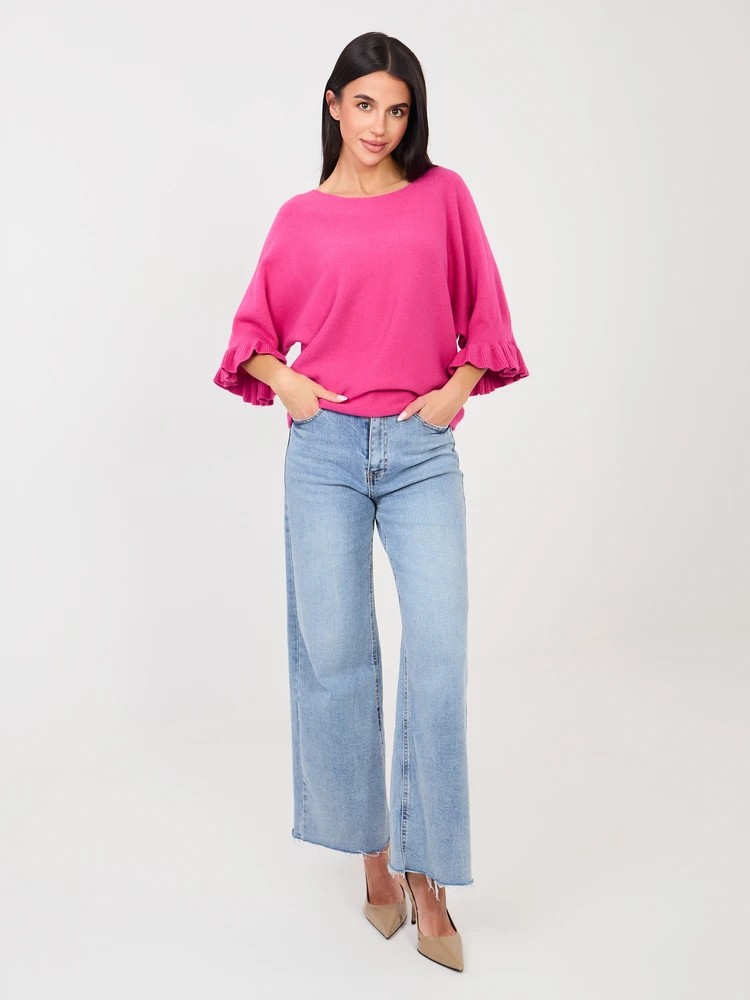 Megztinis oversize fuksijos spalvos