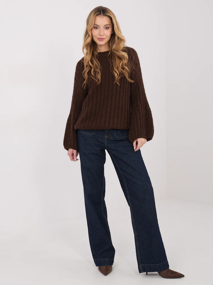 Megztinis moteriškas oversize rudas