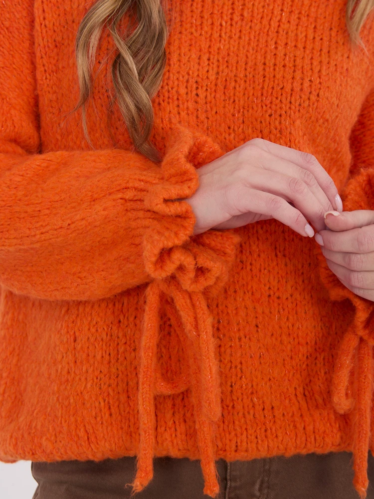 Megztinis moteriškas oversize oranžinis
