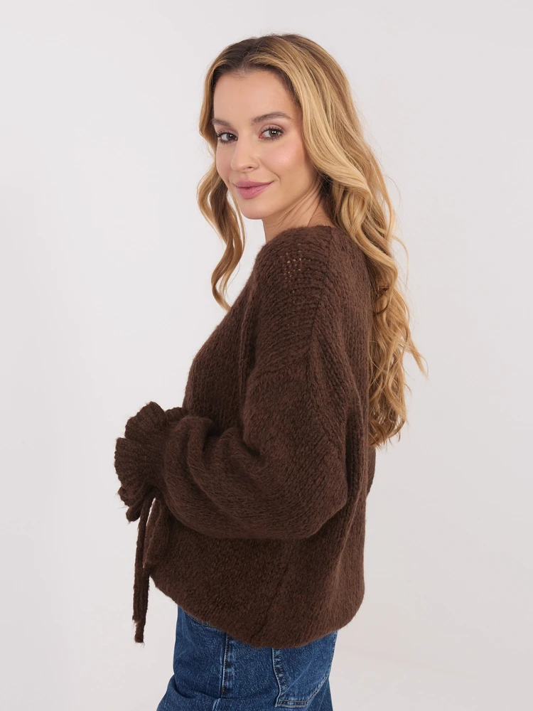 Megztinis moteriškas oversize rudas
