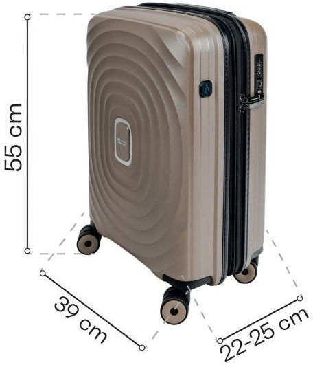 SwissBags Echo Kabinos lagaminas 55 cm 17782 Šampano
