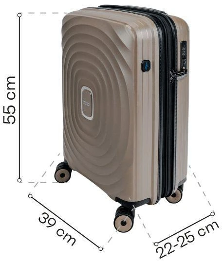 SwissBags Echo Kabinos lagaminas 55 cm 17782 Šampano