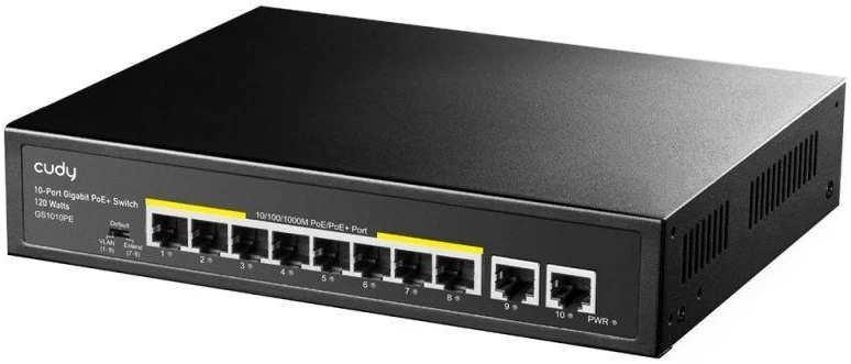Šakotuvas Cudy GS1010PE 8xGE PoE+ 120W 2xGb Uplink komutatorius
