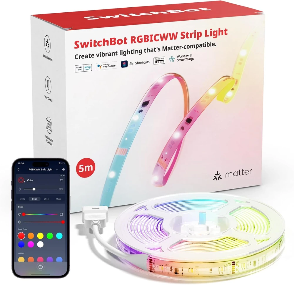 SWITCHBOT išmanioji LED juostelės šviesa RGBICWW