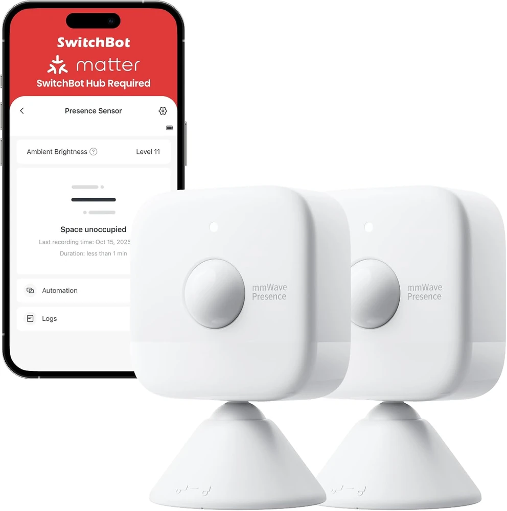 SwitchBot išmanusis mmWave judesio ir buvimo jutiklis 60 GHz, 2 vnt., W8200001