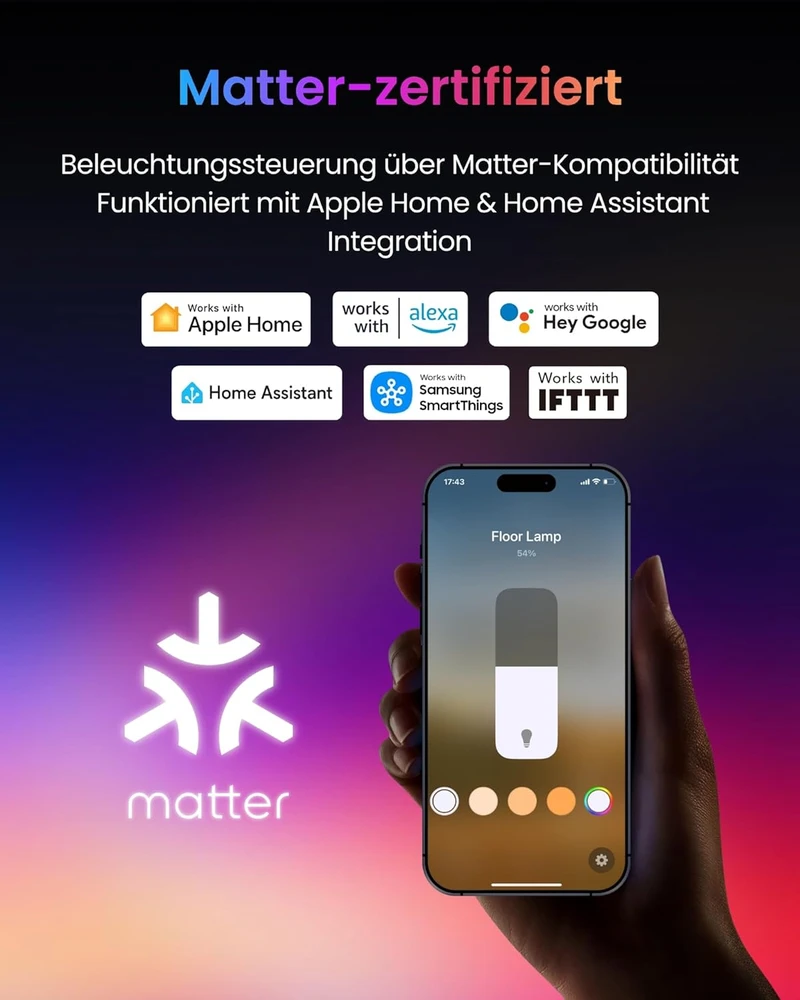 SwitchBot LED grindinis šviestuvas Matter RGBCCT, 18 W, Wi-Fi, Bluetooth, W1702100