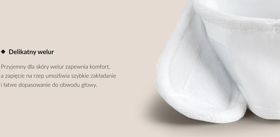 Activeshop Kosmetologinė galvos juosta SYIS veliūras, balta
