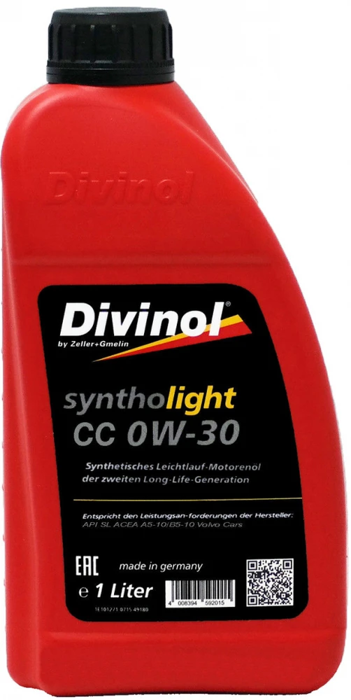 Divinol Syntholight CC 0W-30 1L API SL; ACEA A5-10/B5-10