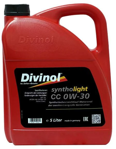 Divinol Syntholight CC 0W-30 5L API SL; ACEA A5-10/B5-10