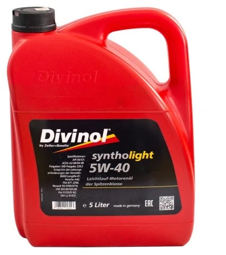 Syntholight DIVINOL 5W40 5 l SN/CF, MB 229.3, VW 505.00, GM-LL-B-025