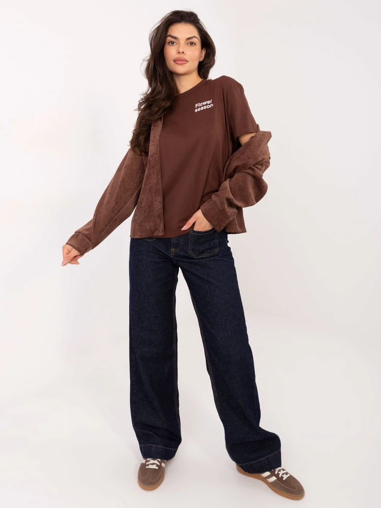 T-shirt-D12022AH02645V-ciemny ruda