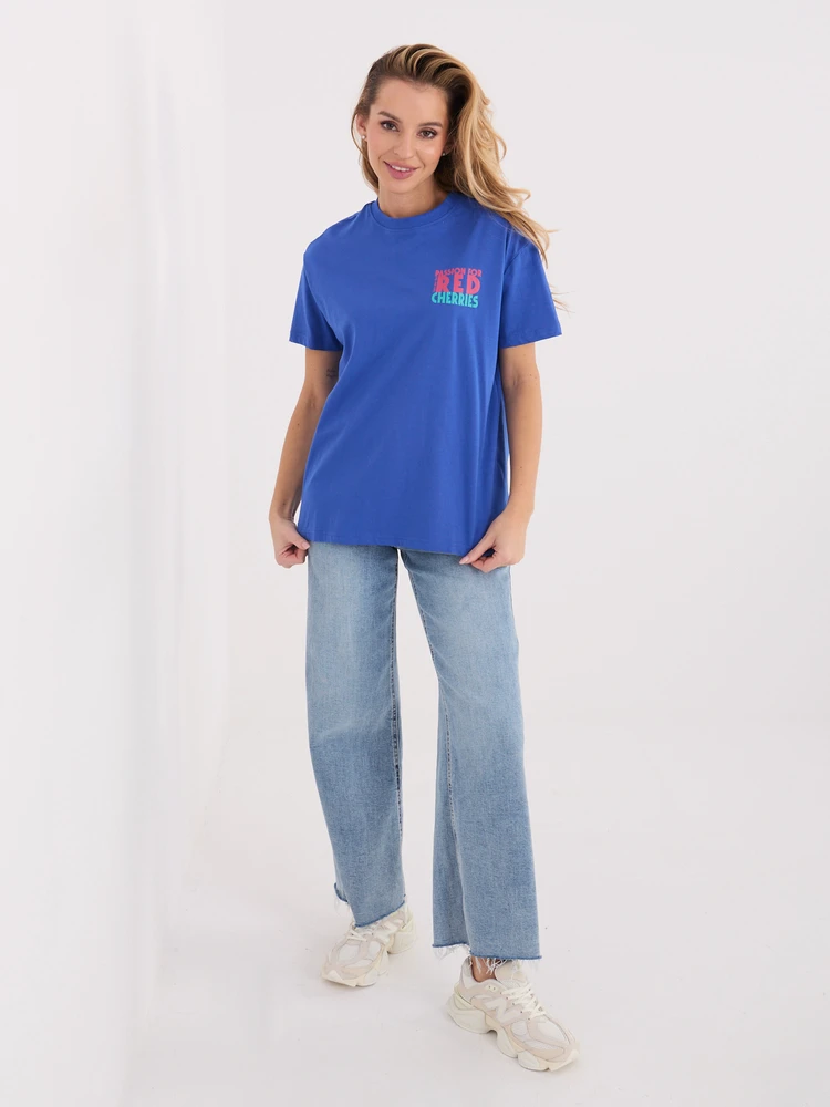 T-shirt-D12022AH02645W-ciemny mėlyna
