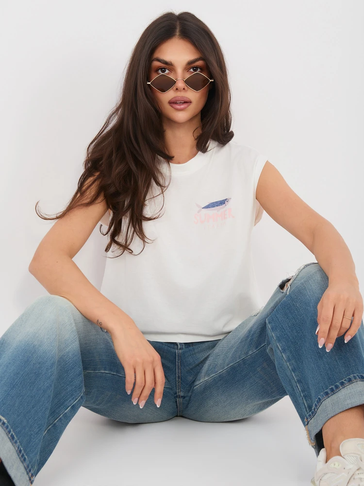 T-shirt-D12022M02769B-balta