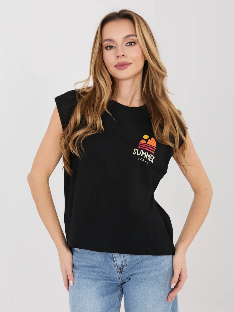 T-shirt-D12022M02769B-juoda