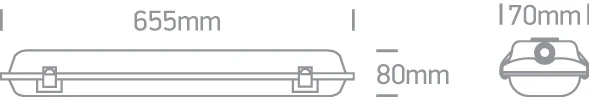 T8 šviestuvas, pilkas, 60cm, 38118E