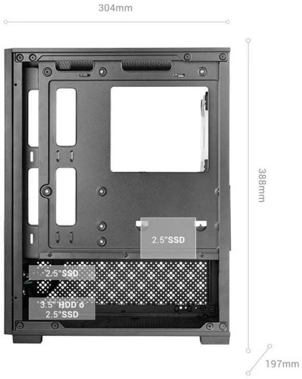 Tacens Mars Gaming MC-SE2 Mini Tower Juodas