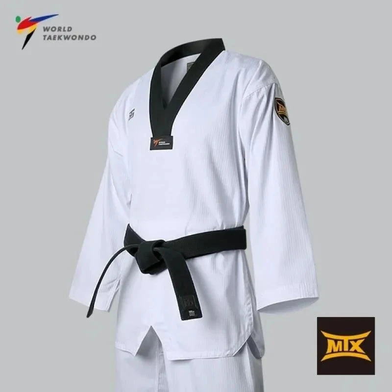 Taekwondo apranga (dobok) MTX 2 juoda – patvirtinta Pasaulio taekwondo federacijos (WT) | MOOTO