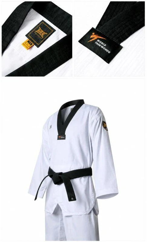 Taekwondo apranga (dobok) MTX 2 juoda – patvirtinta Pasaulio taekwondo federacijos (WT) | MOOTO
