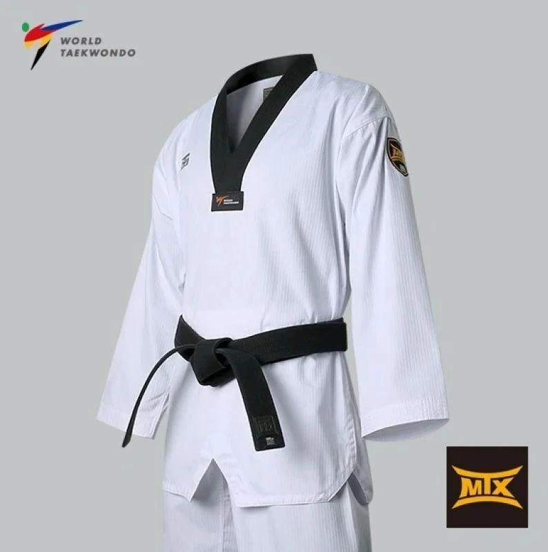 Taekwondo apranga (dobok) MTX 2 juoda – patvirtinta Pasaulio taekwondo federacijos (WT) | MOOTO