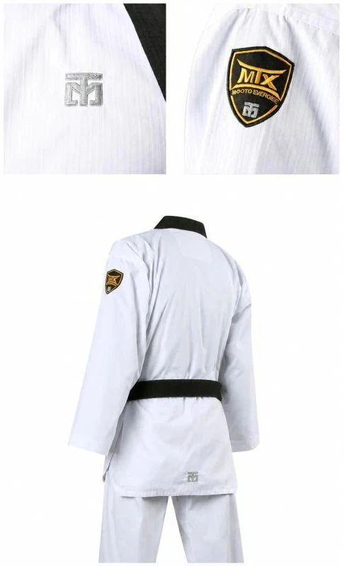 Taekwondo apranga (dobok) MTX 2 juoda – patvirtinta Pasaulio taekwondo federacijos (WT) | MOOTO