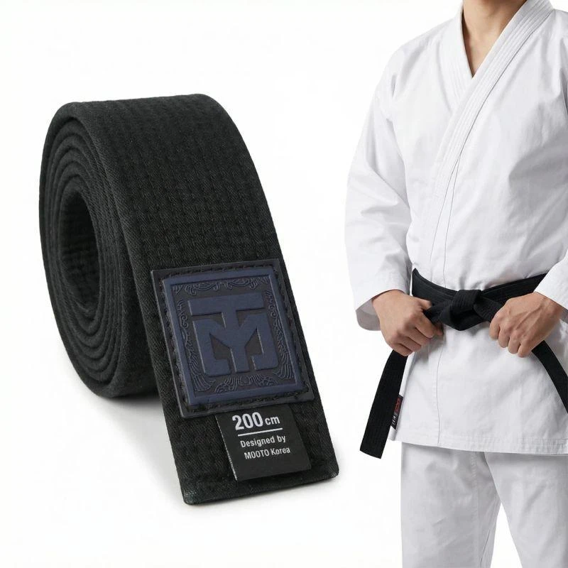 Taekwondo kovotojo juodas diržas 4,5 cm | MOOTO
