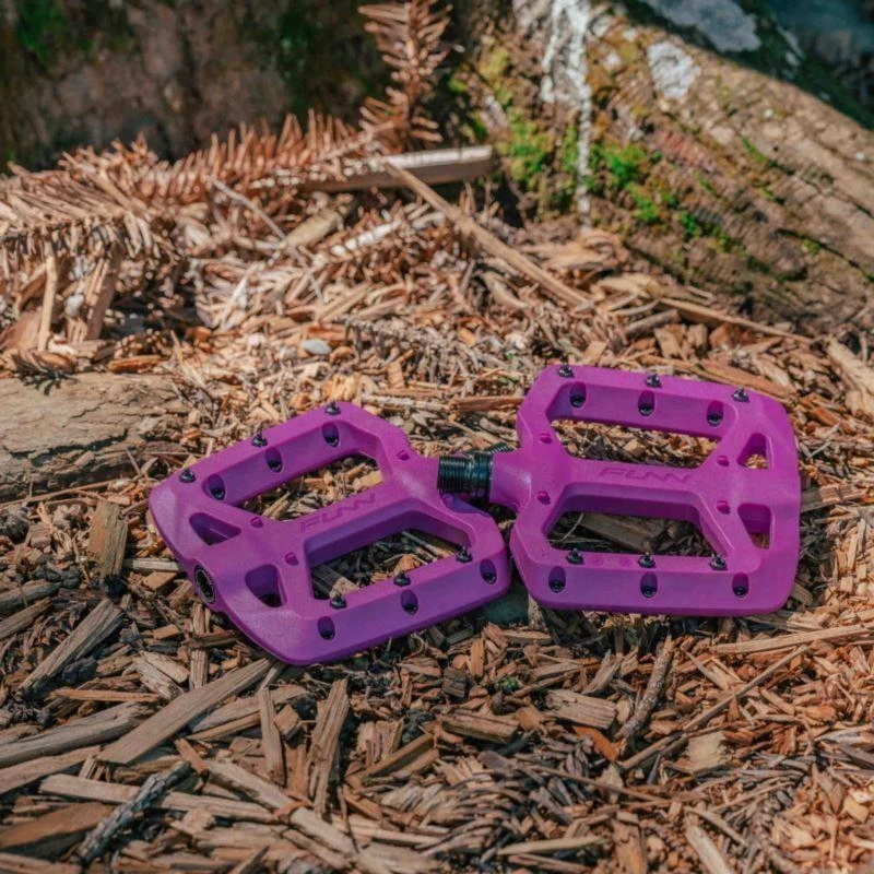 Dviračių platforminiai pedalai FUNN Taipan, purpuriniai