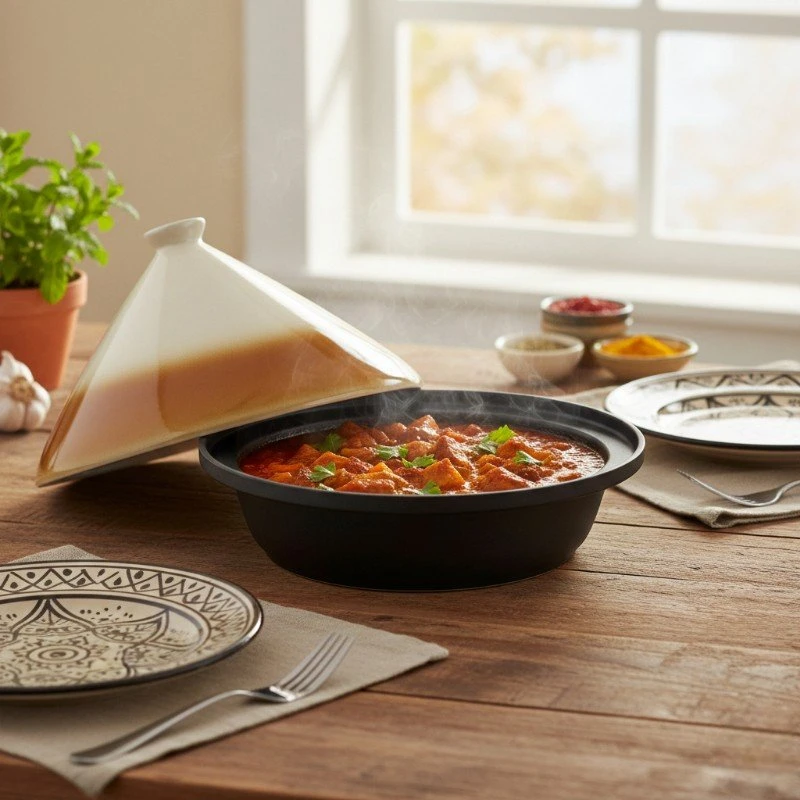 Alpina - Tajine troškinys puodas su keraminiu kūginiu dangčiu 30x25 cm 2,5 l