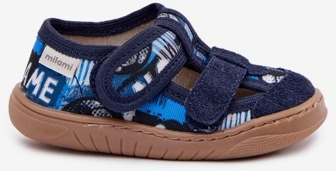 Tamsiai mėlynos vaikiškos barefoot šlepetės Milami