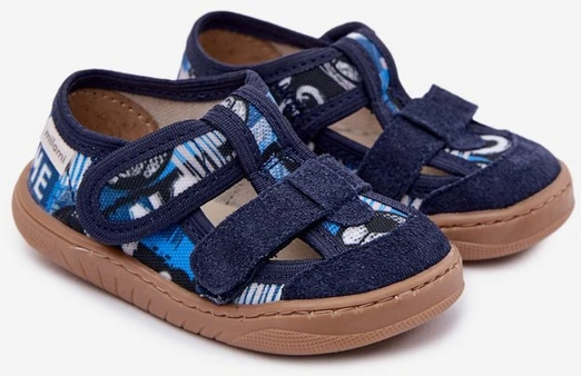 Tamsiai mėlynos vaikiškos barefoot šlepetės Milami