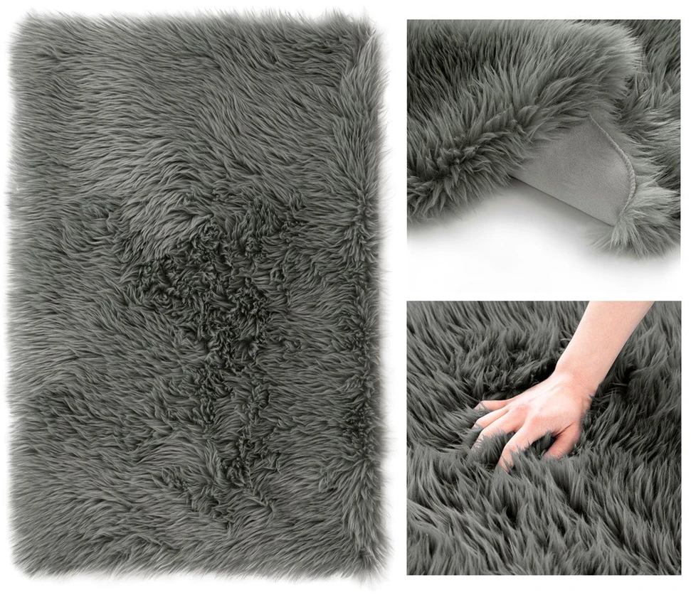 AmeliaHome Tamsiai pilkas kilimas Dokka 60 x 90 cm