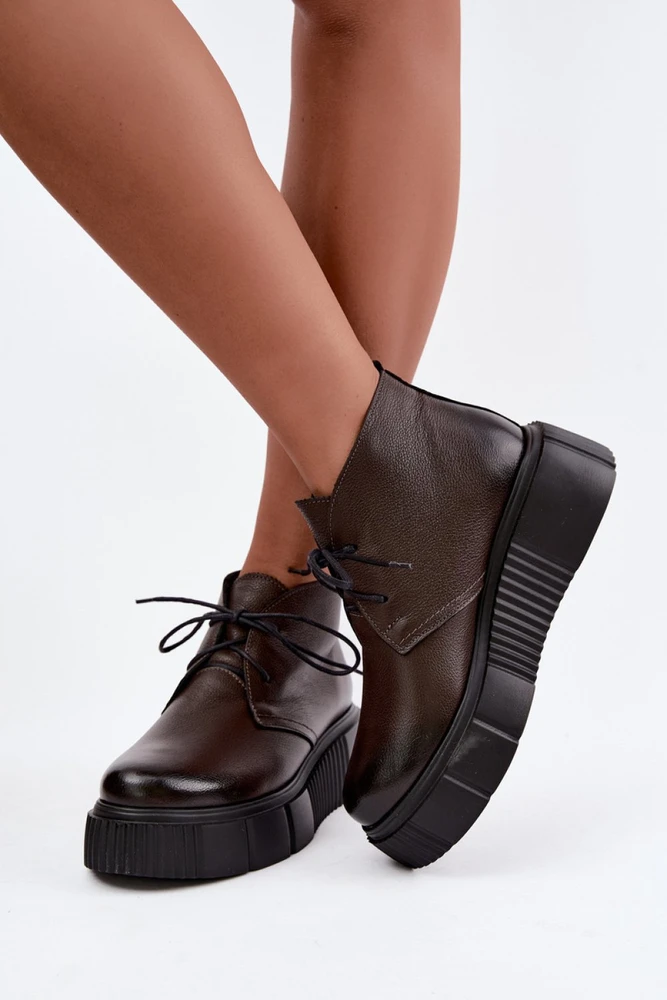 Tamsiai rudi aulinukai su platforma Step in style