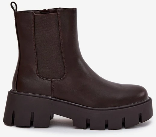 Tamsiai rudi aulinukai su storu padu Step in style