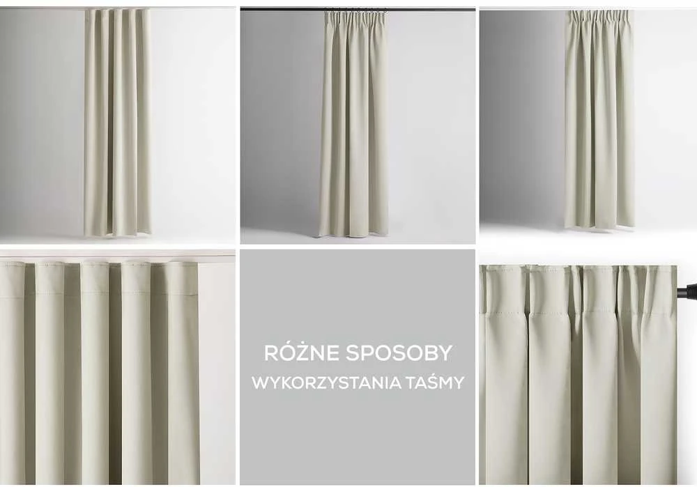 Tamsinanti užuolaida 140 × 230 cm, kreminė (1 vnt.)