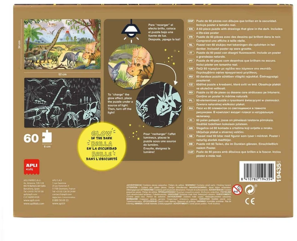 Tamsoje šviečianti dėlionė – Dinozaurai