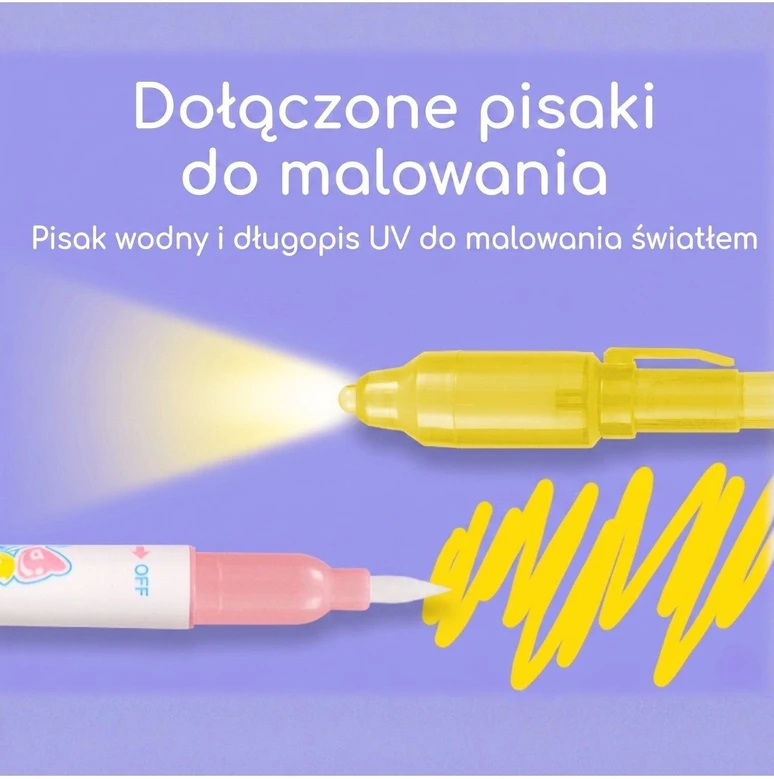 Woopie Piešimo Kilimėlis 2in1 XXL 100x70cm Šviečiantis Tamsoje
