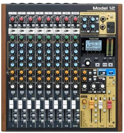 Garso Pultas - Tascam Model 12 12 Kanalų, USB Type-C, Juodas, Medinis