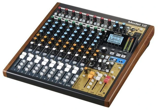 Garso Pultas - Tascam Model 12 12 Kanalų, USB Type-C, Juodas, Medinis