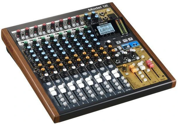Garso Pultas - Tascam Model 12 12 Kanalų, USB Type-C, Juodas, Medinis