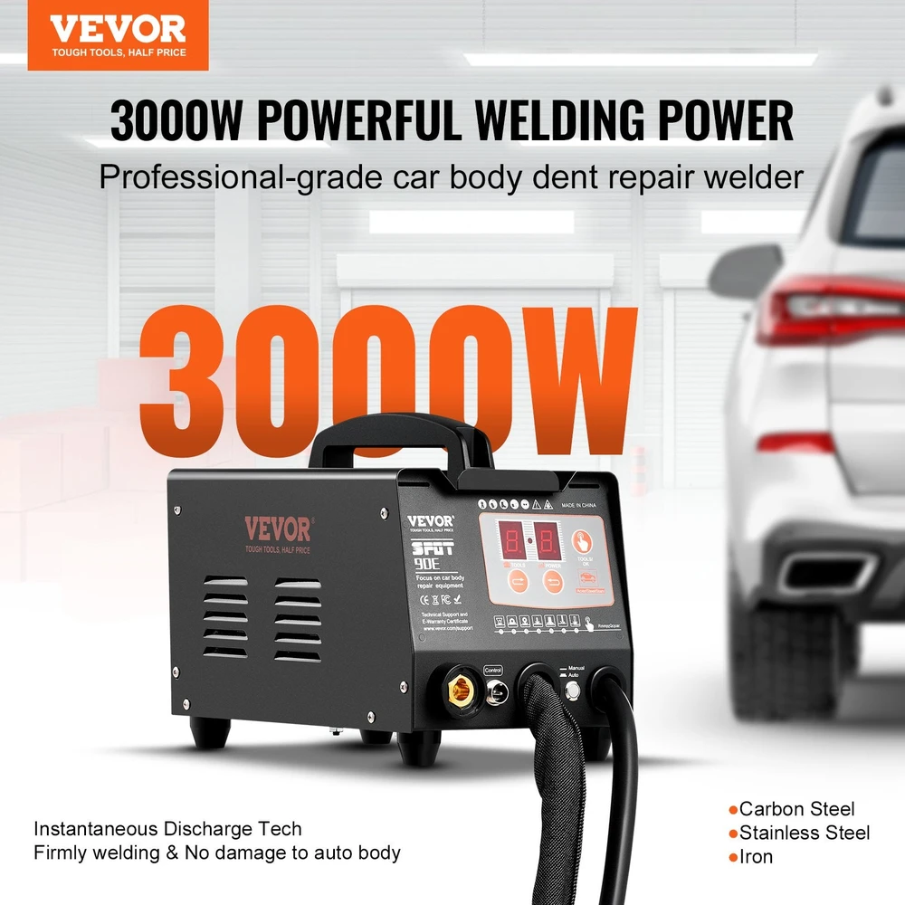 VEVOR Dėmių traukėjas suvirinimui, 3 kW, 2 pistoletai