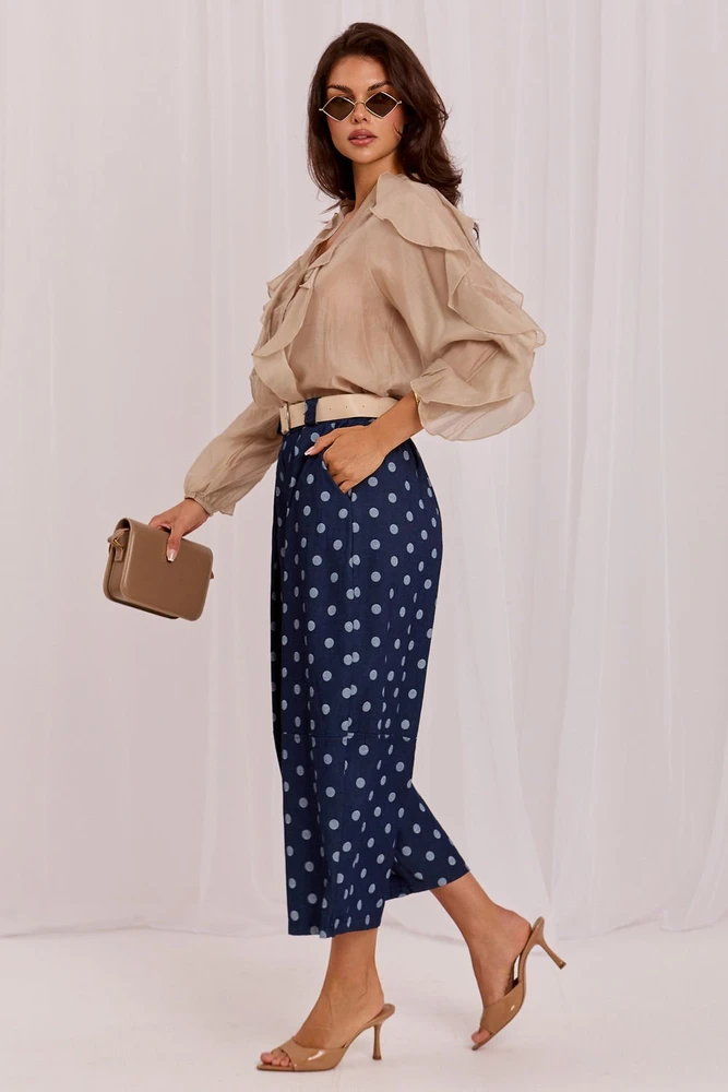 Taškuotos kelnės Culottes