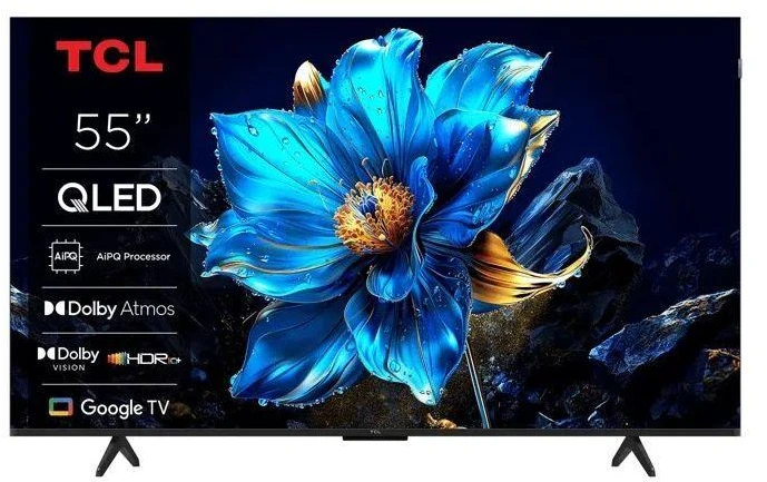 Televizorius TCL 4K QLED TV | 55T69C | 55 | Smart TV | Google TV | UHD | Juodas