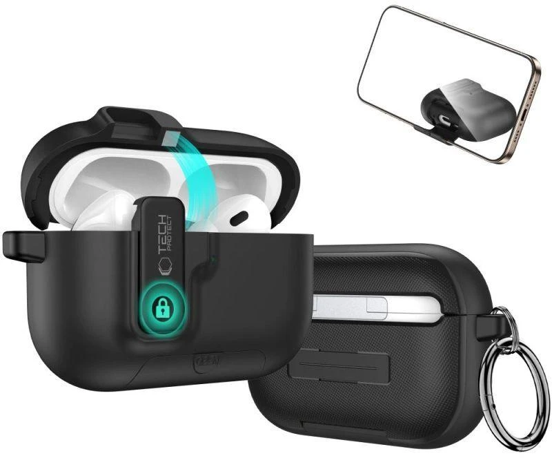 Tech-Protect Aptakus dėklas su kabliuku AirPods Pro 3 - Juodas