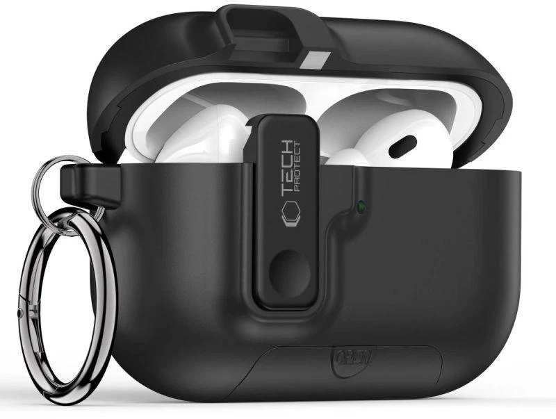 Tech-Protect Aptakus dėklas su kabliuku AirPods Pro 3 - Juodas