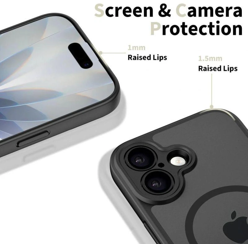 „Tech-Protect BasicMag MagSafe“ dėklas, skirtas „iPhone 17“ – matinis juodas