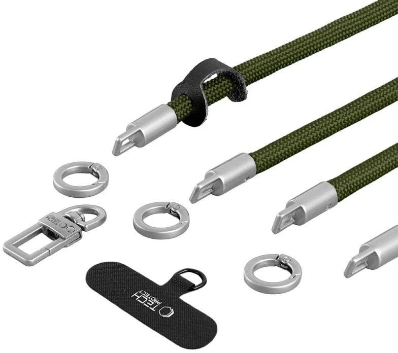 Tech-Protect C10S ROPE CROSSBODY & WRIST ALYVŲ ŽALUMO/TITANO SPALVOS