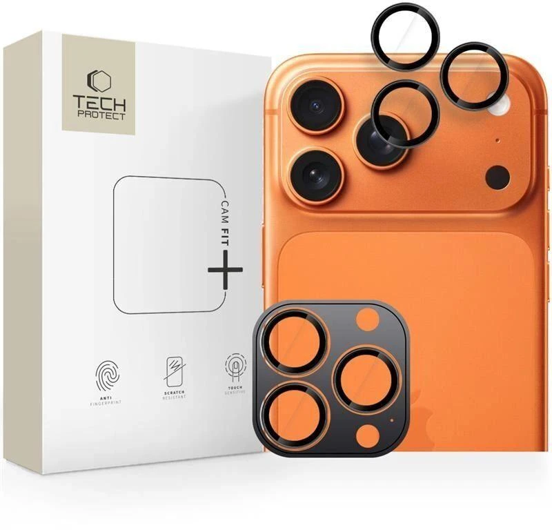 Tech-Protect Camring Fit+ kameros apsauga skirta Apple iPhone 14 Pro / Max / 15 Pro / Max / 16 Pro / Max / 17 Pro / Max – juodos spalvos