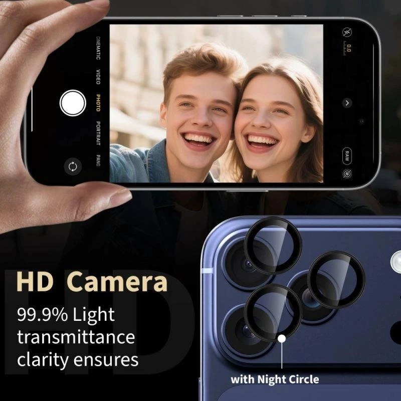Tech-Protect Camring Fit+ kameros apsauga skirta Apple iPhone 14 Pro / Max / 15 Pro / Max / 16 Pro / Max / 17 Pro / Max – juodos spalvos