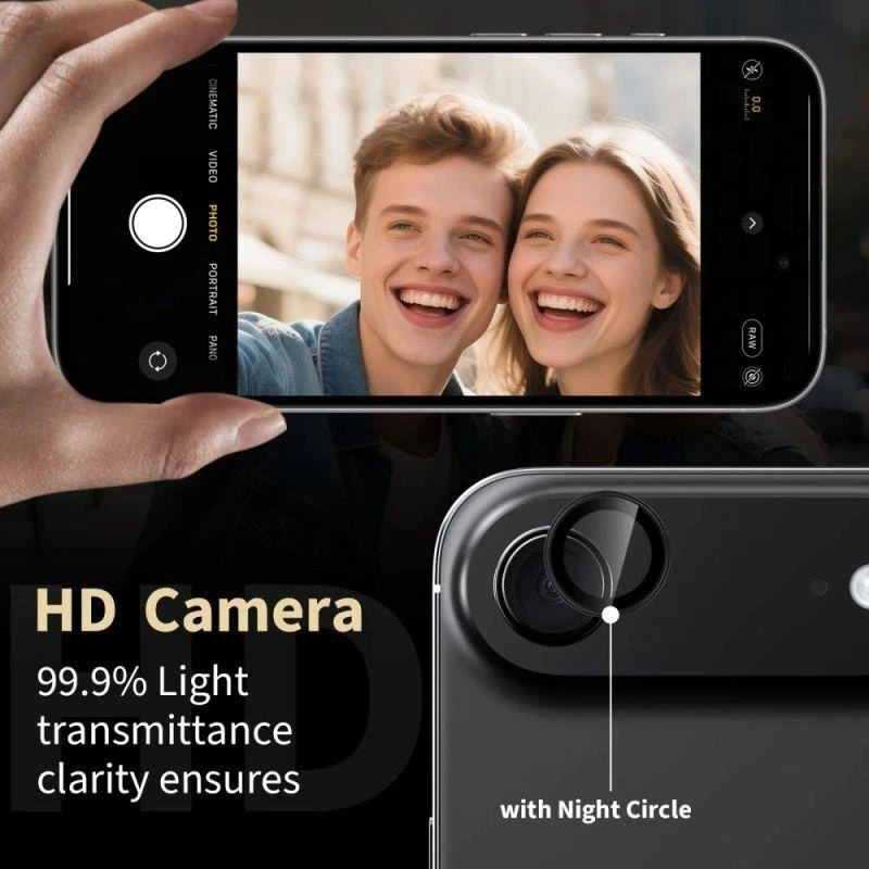 „Tech-Protect Camring Fit+“ kameros dėklas, skirtas „iPhone 17 Air“ – skaidrus