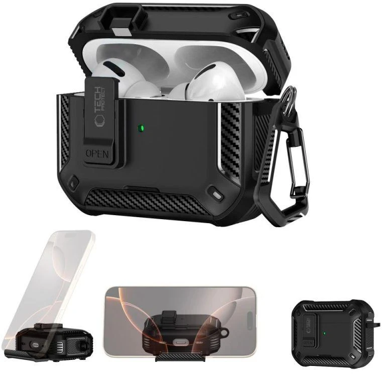 Tech-Protect Carbonox MagSafe dėklas AirPods Pro - juodas