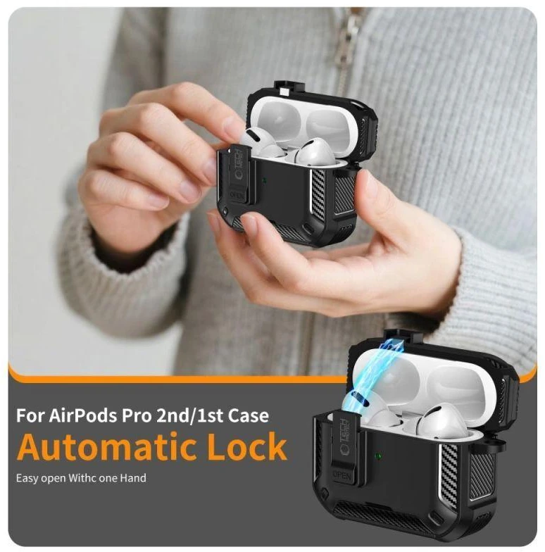 Tech-Protect Carbonox MagSafe dėklas AirPods Pro - juodas